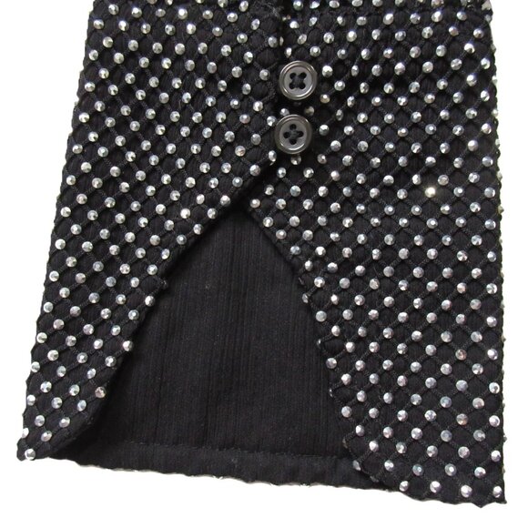 NWT J.Crew Collection Cropped Rhinestone Garçon Shirt in Silver Black Sheer 0 - Picture 8 of 12